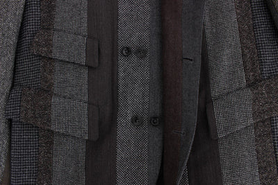 Gray striped wool stretch blazer