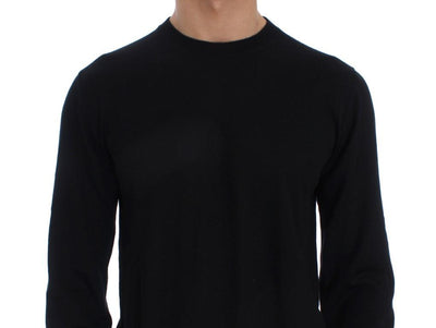Black Cashmere Crew-neck Pullover Sweater