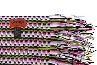 Multicolor zig zag pattern wool scarf