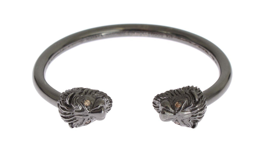 Black Rhodium Lion Bangle Bracelet
