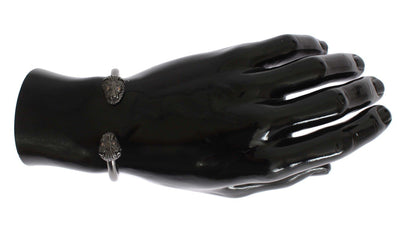 Black Rhodium Lion Bangle Bracelet