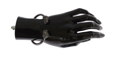 Black Rhodium Lion Bangle Bracelet