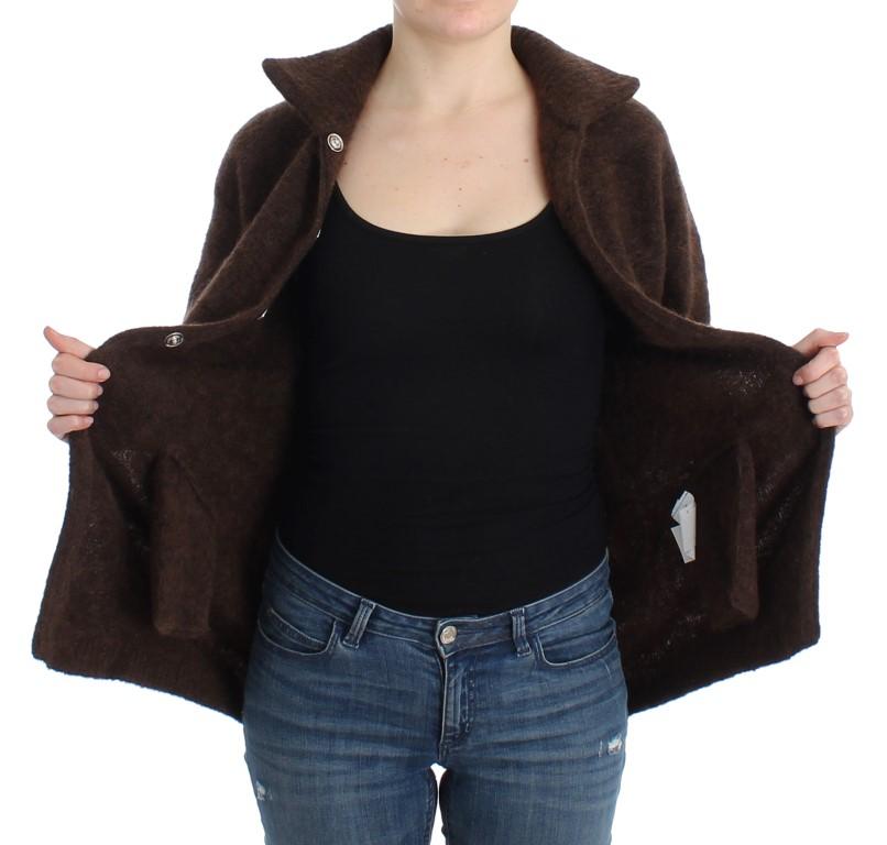 Brown mohair knitted cardigan