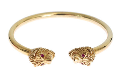Gold Lion Bangle Bracelet