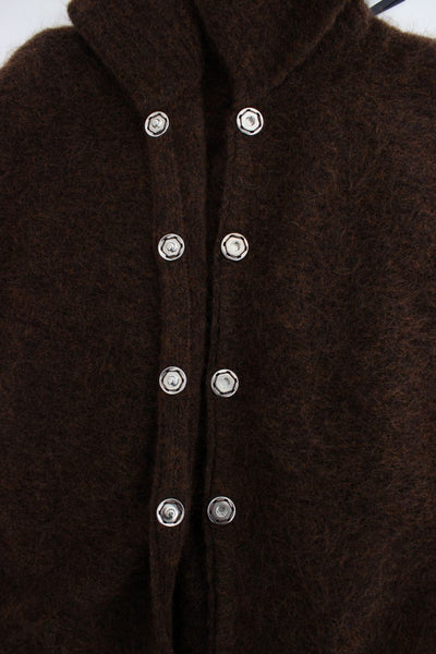 Brown mohair knitted cardigan