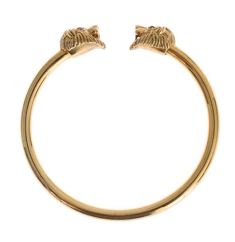 Gold Lion Bangle Bracelet