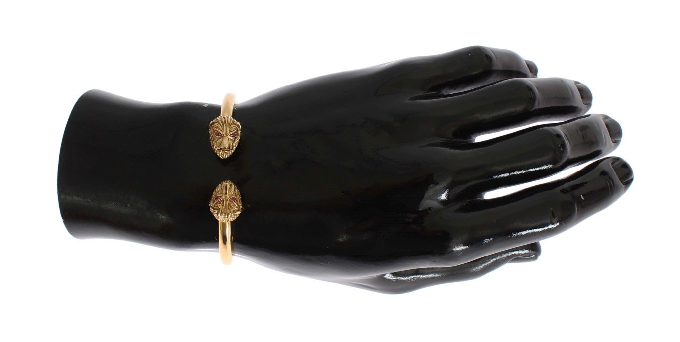 Gold Lion Bangle Bracelet