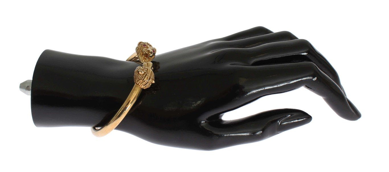 Gold Lion Bangle Bracelet