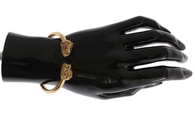 Gold Lion Bangle Bracelet