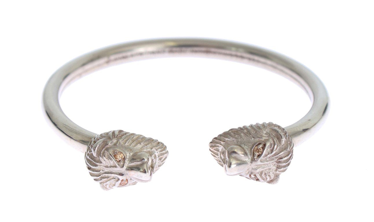Silver Lion 925 Sterling Bangle Bracelet