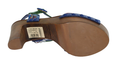 Multicolor Carretto Leather Platform Sandals