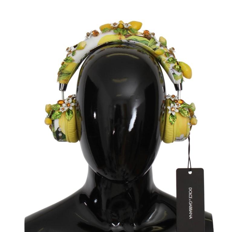Lemon Crystal Wireless Leather Headphones