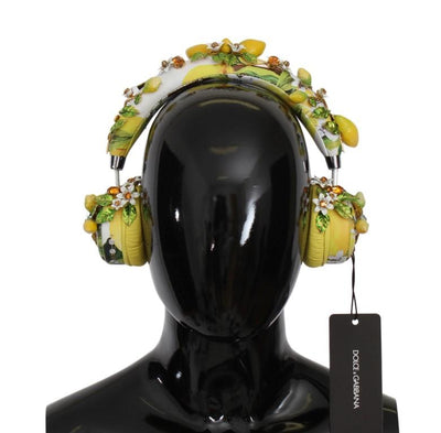 Lemon Crystal Wireless Leather Headphones
