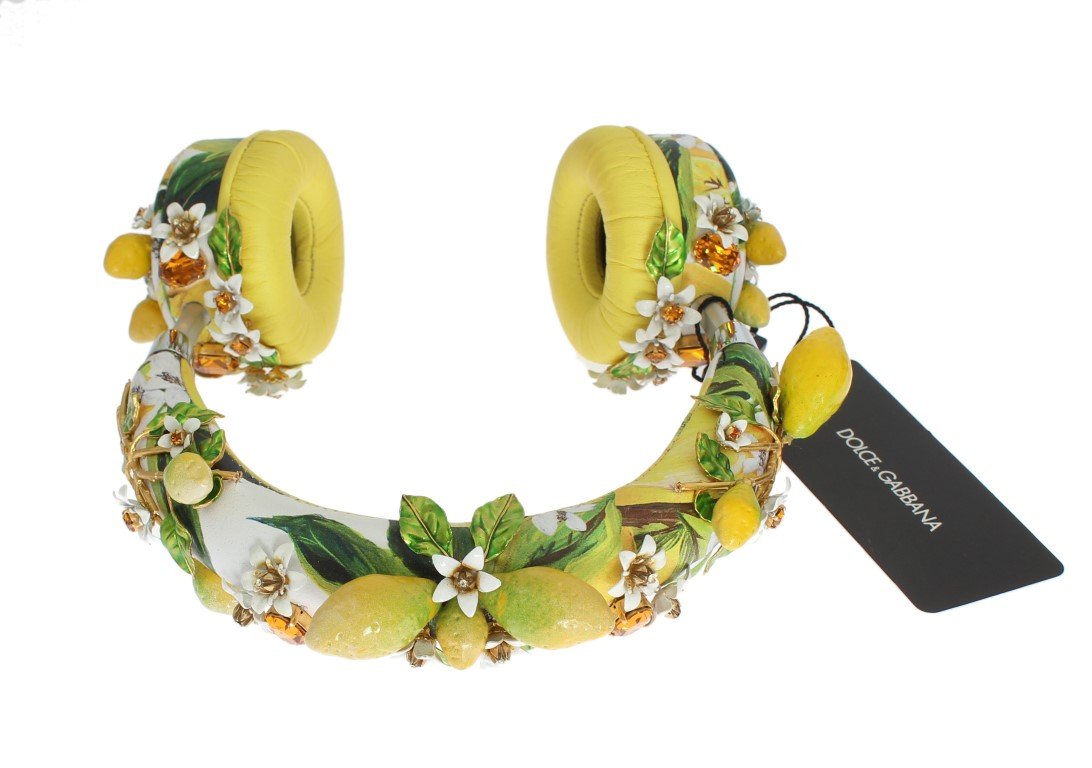 Lemon Crystal Wireless Leather Headphones