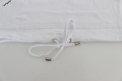 White Cotton Stretch Hooded Sweater