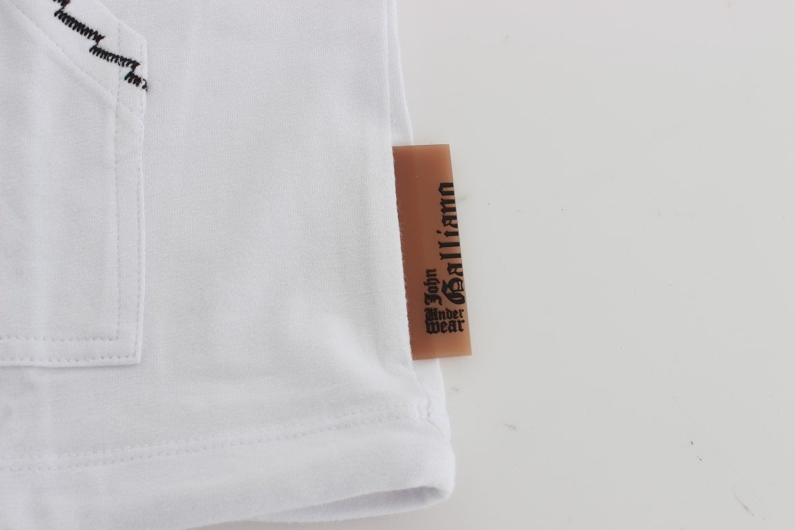 White Cotton Stretch Hooded Sweater