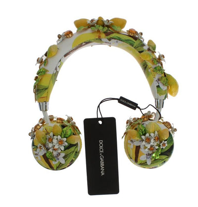 Lemon Crystal Wireless Leather Headphones
