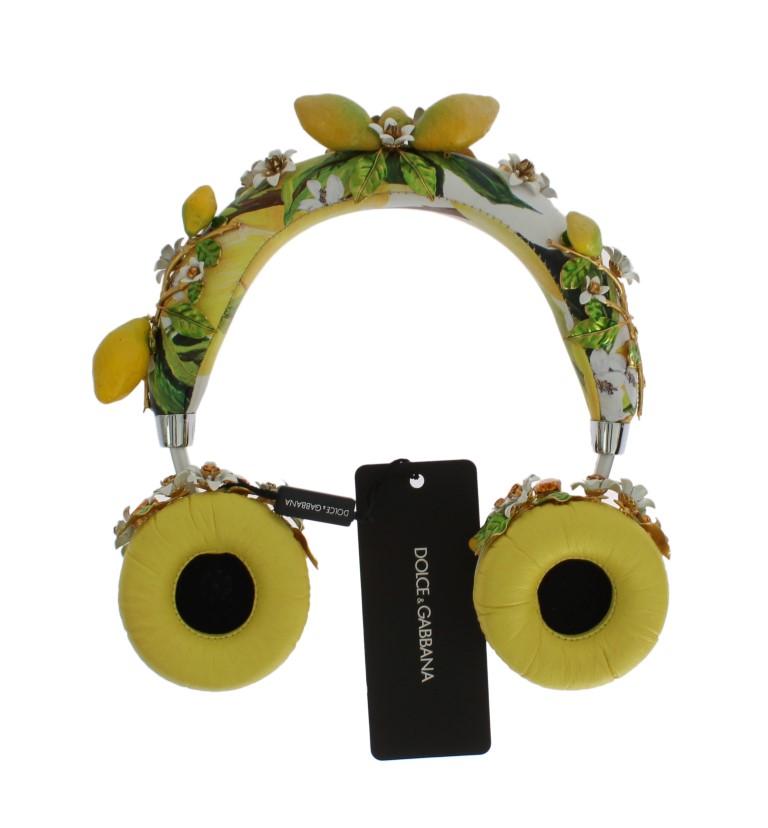 Lemon Crystal Wireless Leather Headphones