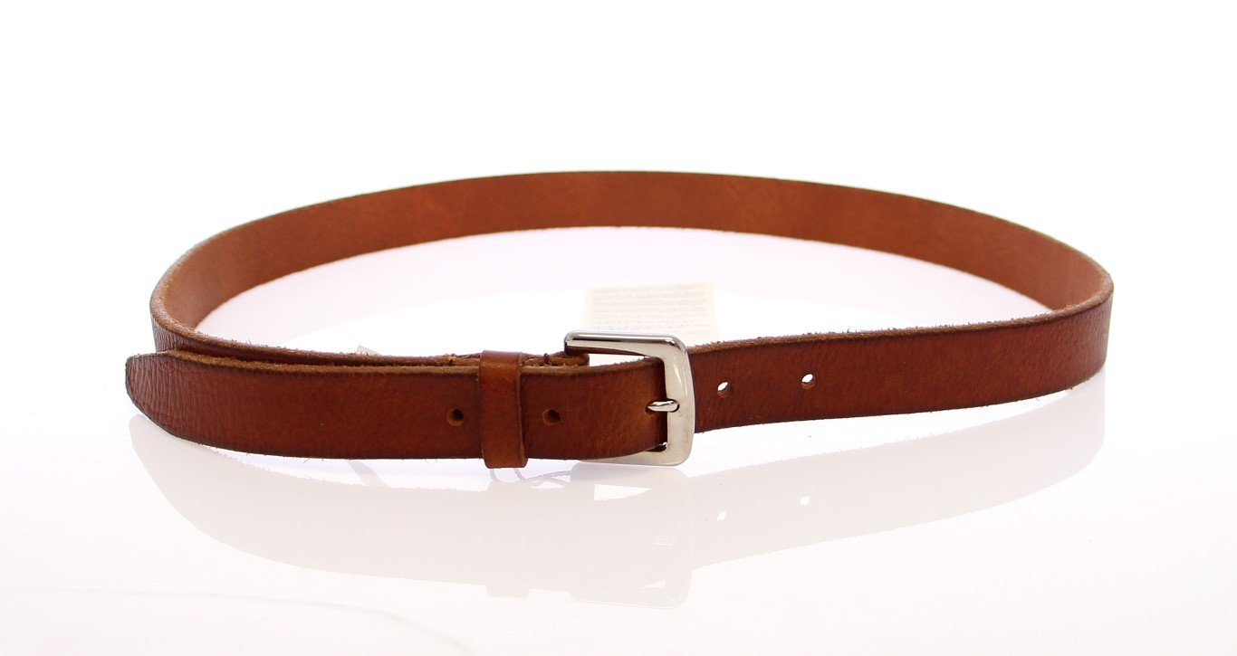 Brown Leather Logo Belt