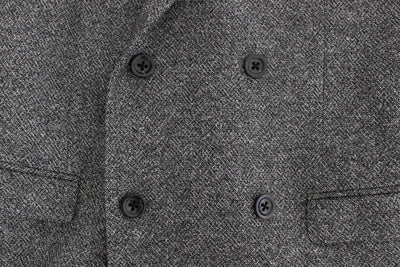 Gray wool double breasted blazer