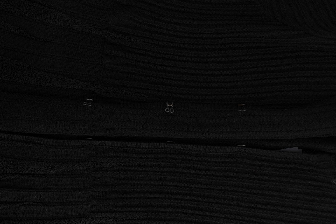 Black wool cardigan