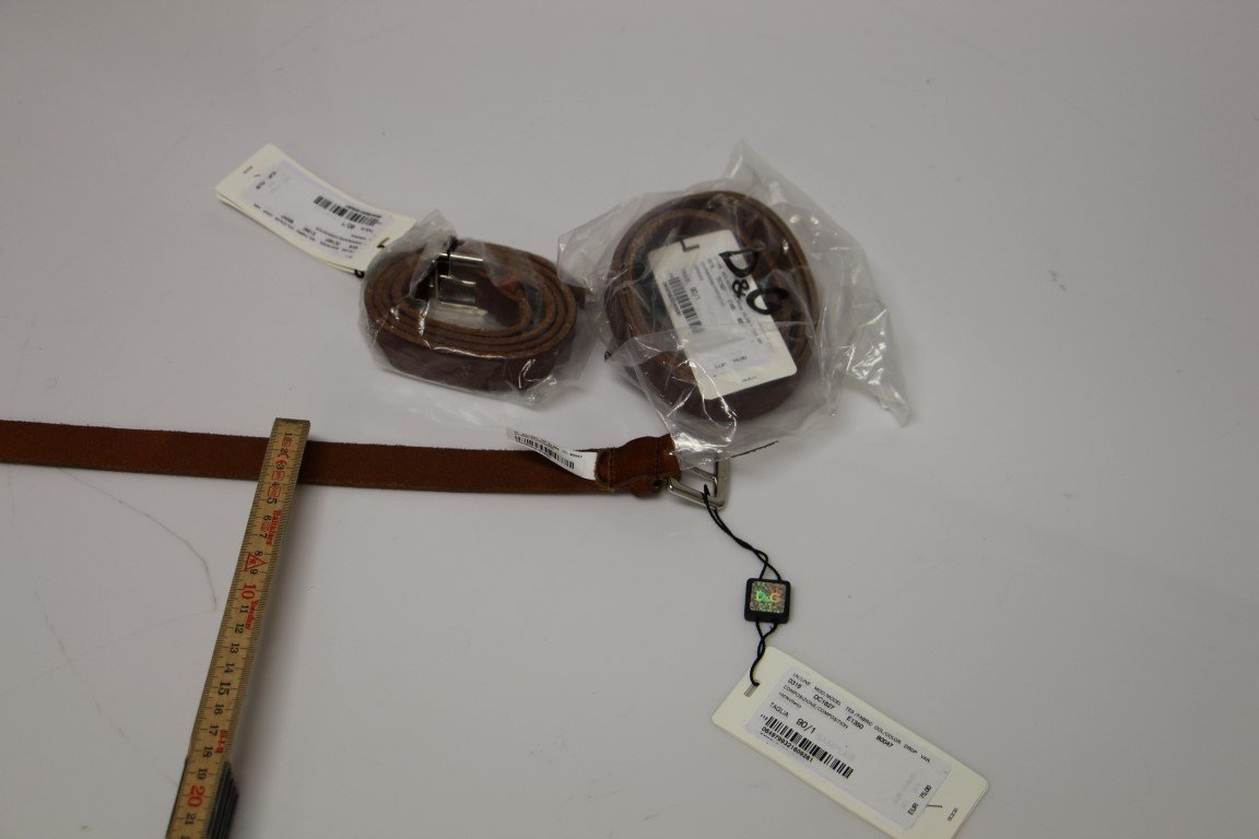Brown Leather Logo Belt