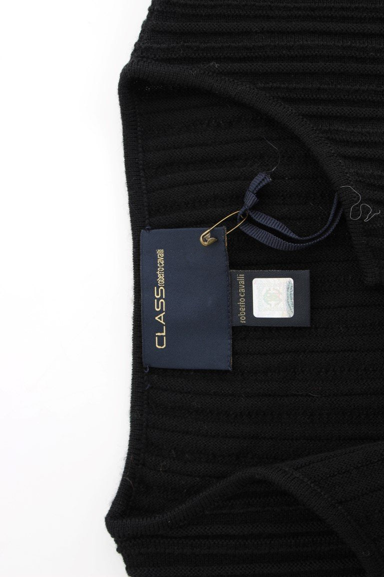 Black wool cardigan