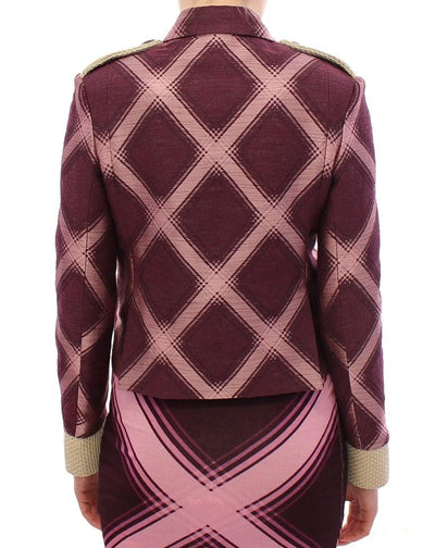 Purple checkered blazer jacket