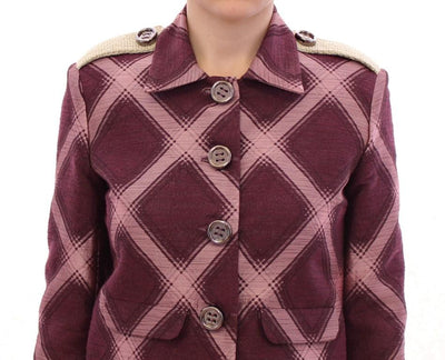 Purple checkered blazer jacket