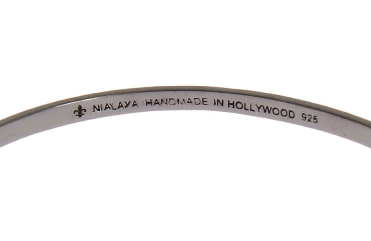 Arrow Black 925 Silver Bangle Bracelet
