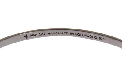 Arrow Black 925 Silver Bangle Bracelet