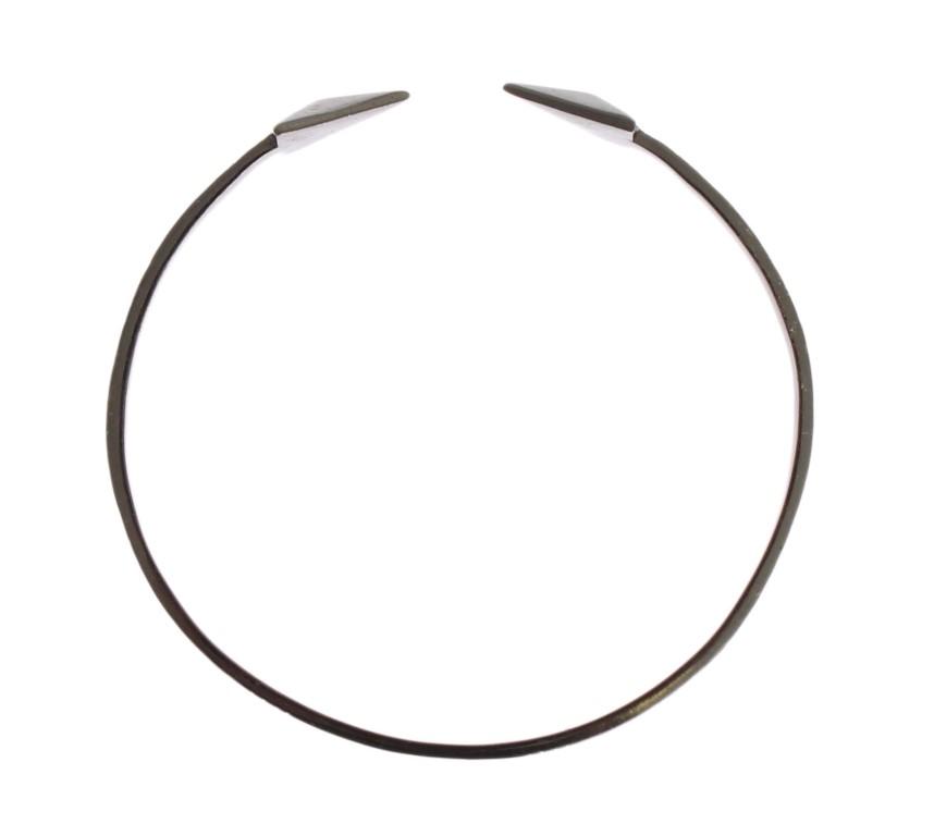 Arrow Black 925 Silver Bangle Bracelet