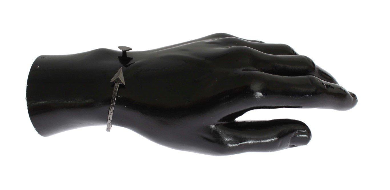 Arrow Black 925 Silver Bangle Bracelet