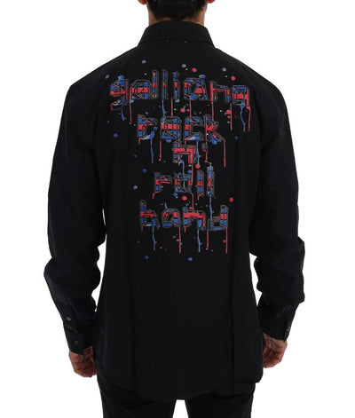 Black Casual Cotton Long Sleeve Shirt
