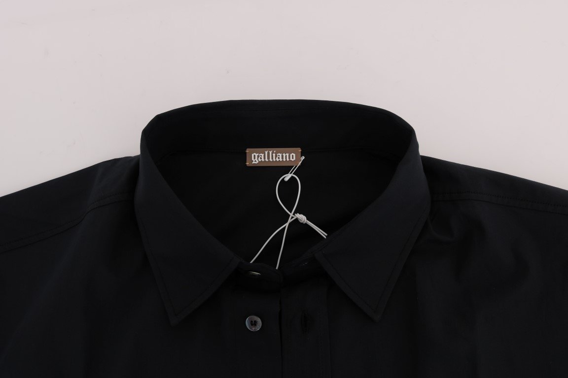 Black Casual Cotton Long Sleeve Shirt