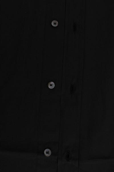 Black Casual Cotton Long Sleeve Shirt