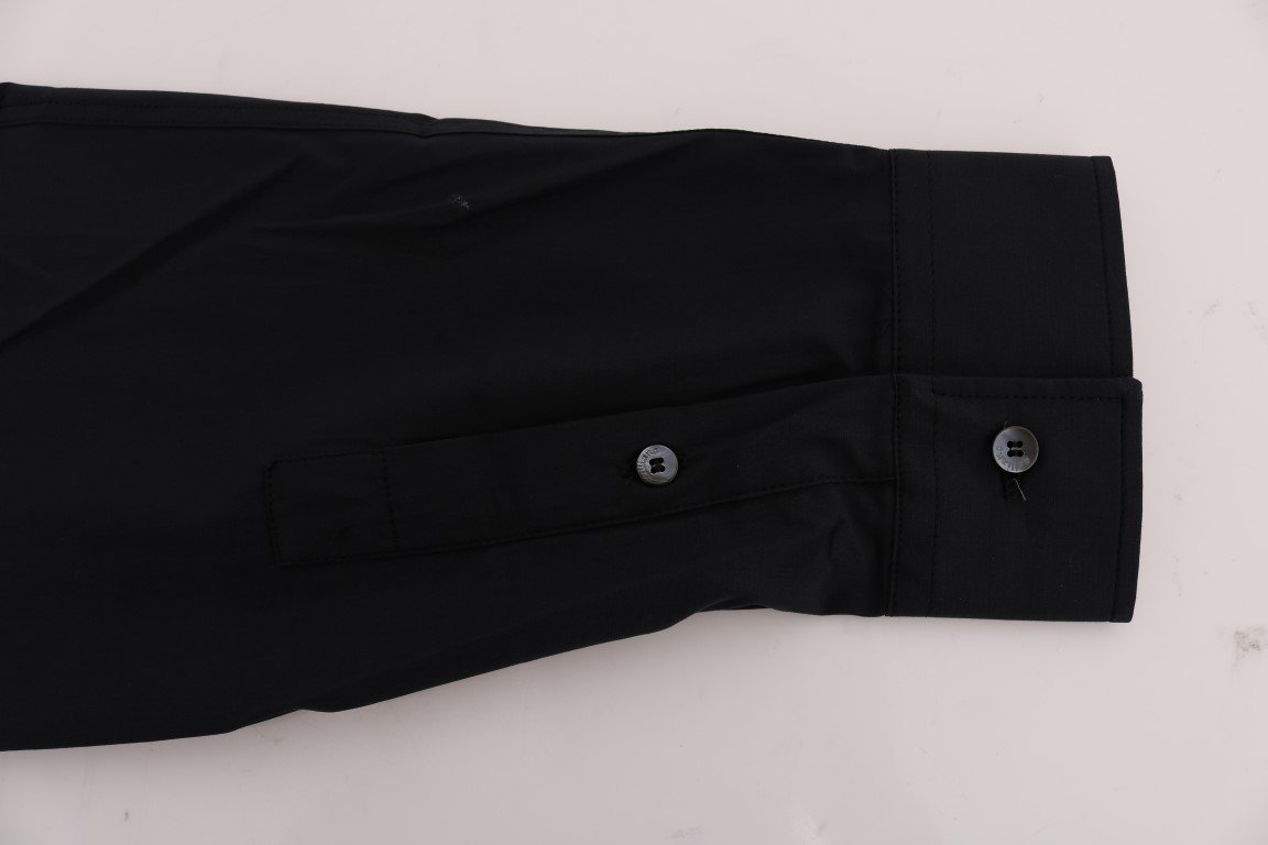 Black Casual Cotton Long Sleeve Shirt