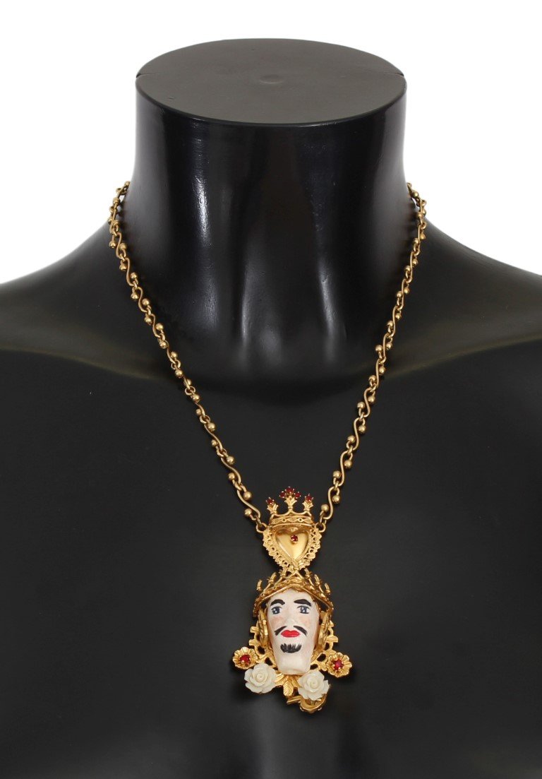 Gold Brass SICILY Crystal Puppi Doll Necklace