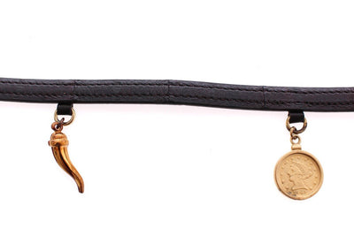 Brown Gold Baroque Sicily Eel Leather Belt