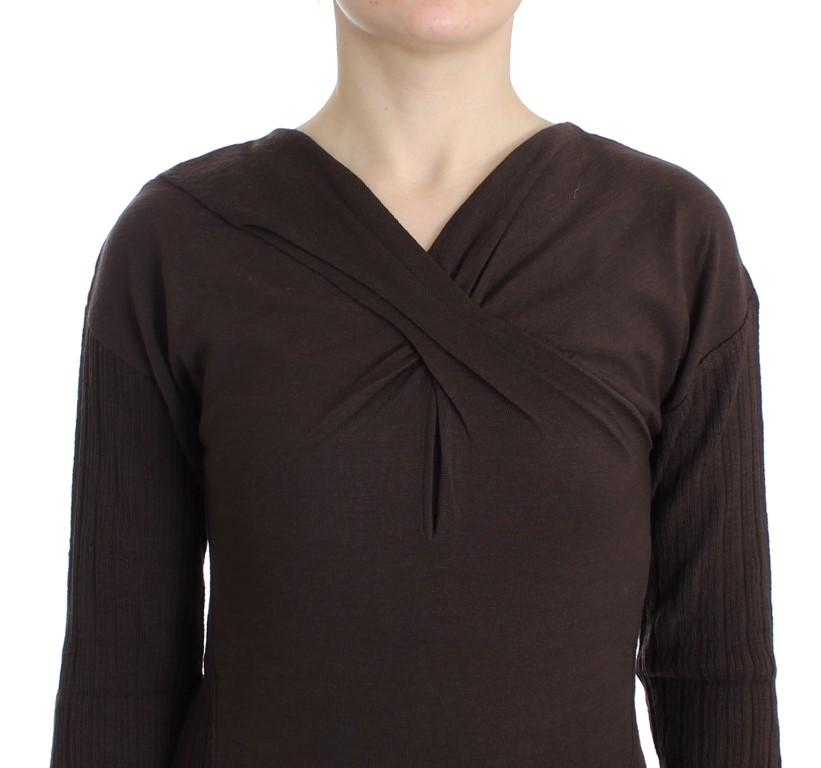 Brown knitted wool sweater