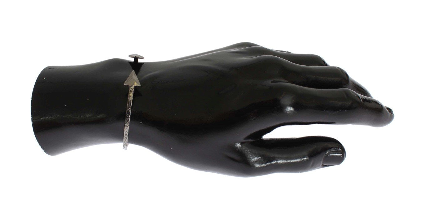 Arrow Gray 925 Silver Bangle Bracelet