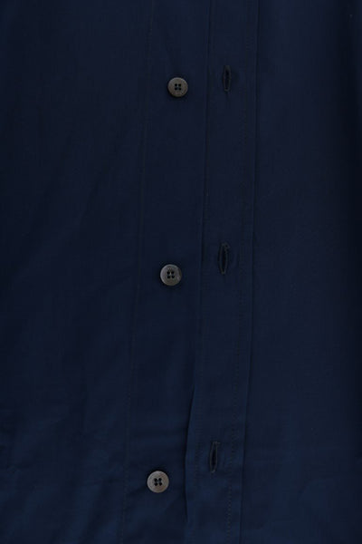 Blue Casual Cotton Long Sleeve Shirt
