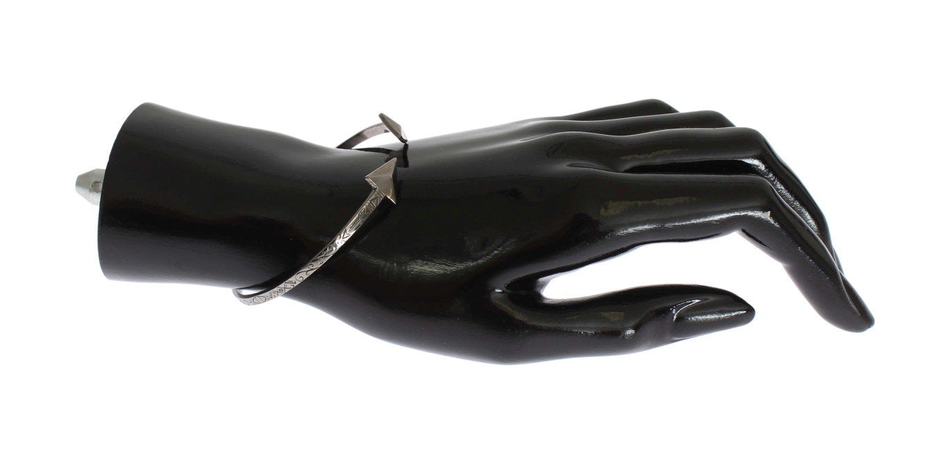 Arrow Gray 925 Silver Bangle Bracelet