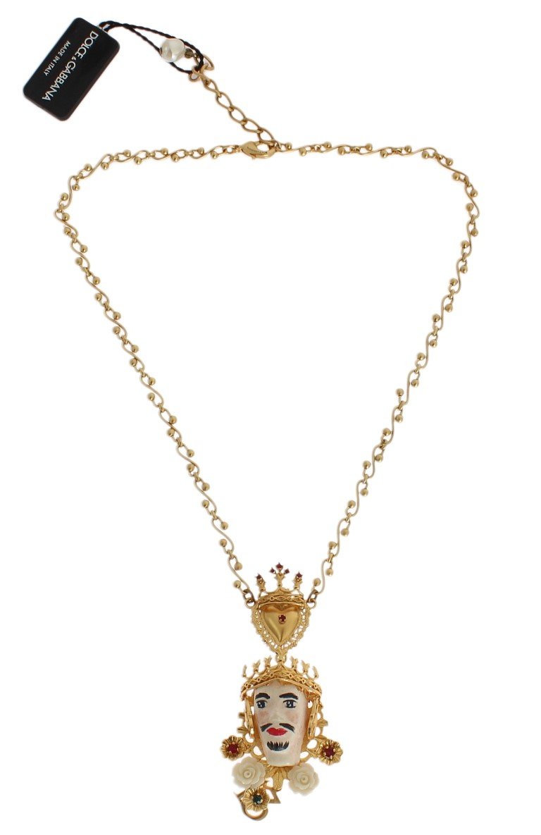 Gold Brass SICILY Crystal Puppi Doll Necklace