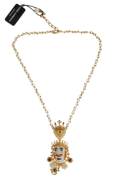 Gold Brass SICILY Crystal Puppi Doll Necklace