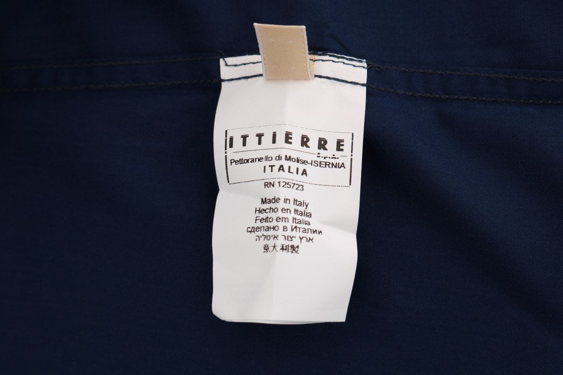Blue Casual Cotton Long Sleeve Shirt