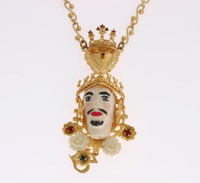 Gold Brass SICILY Crystal Puppi Doll Necklace