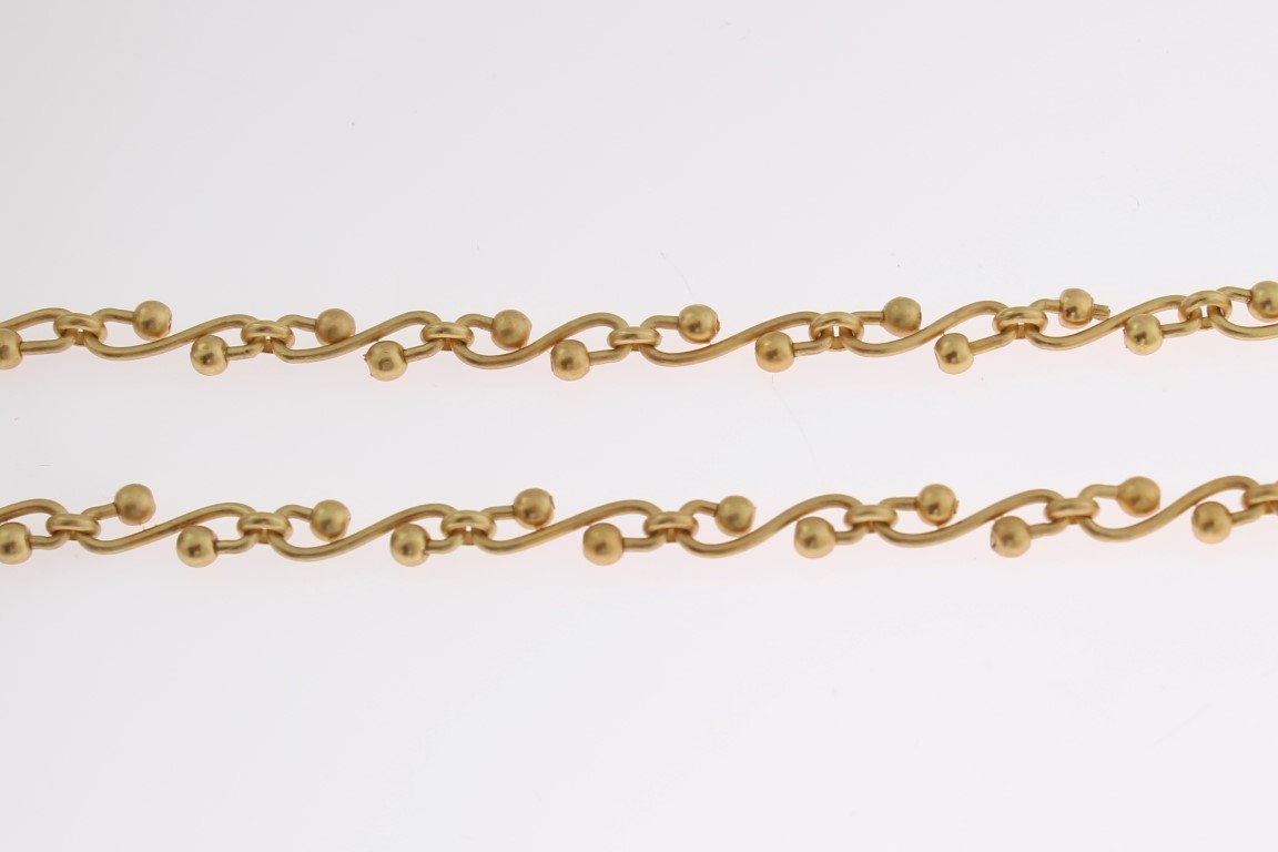 Gold Brass SICILY Crystal Puppi Doll Necklace