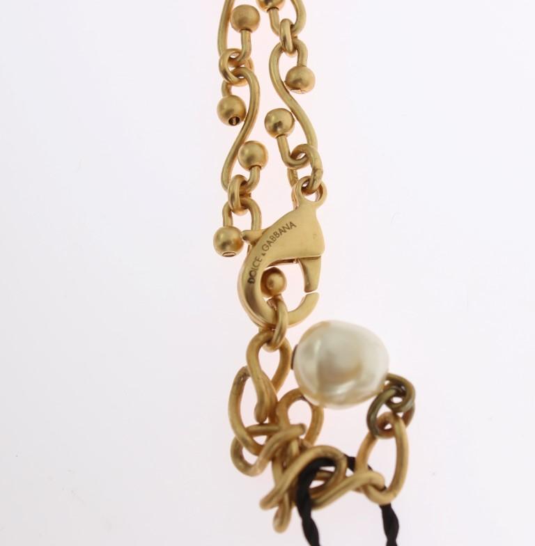 Gold Brass SICILY Crystal Puppi Doll Necklace