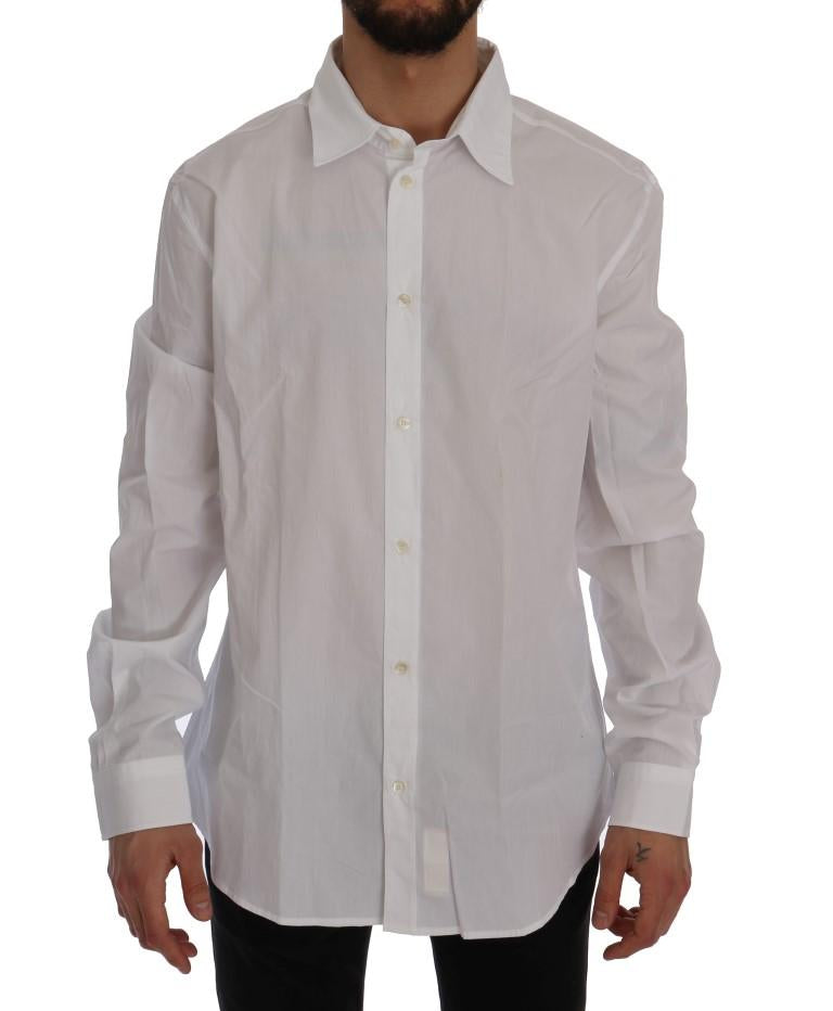 White Casual Cotton Long Sleeve Shirt